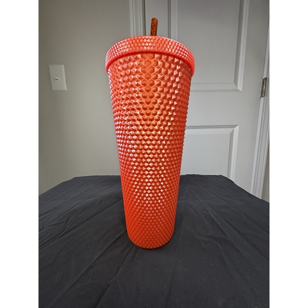 Starbucks Halloween‎ 2022 Orange Pearlized Studded Venti 24oz Tumbler NWT - Picture 2 of 3